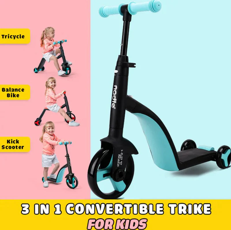 GrowRide™ 3-in-1 Tricycle – Pedal, Balance & Skate for Kids 1–5 Years 🚲✨