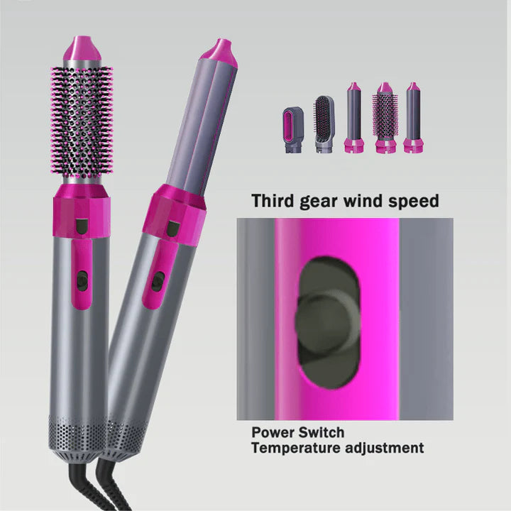 5-in-1 Airwrap Hair Styler – Blow Dryer, Curler, Straightener & Volumizer Brush