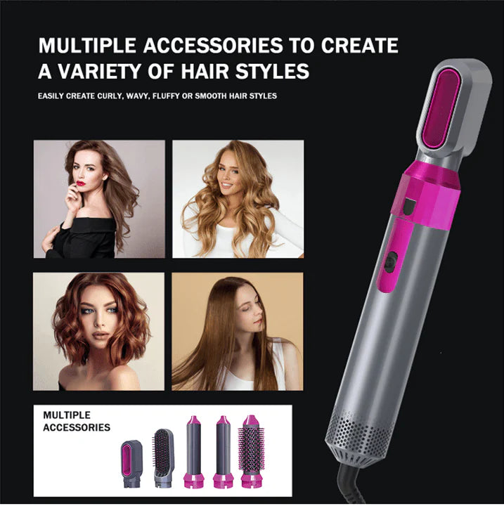 5-in-1 Airwrap Hair Styler – Blow Dryer, Curler, Straightener & Volumizer Brush